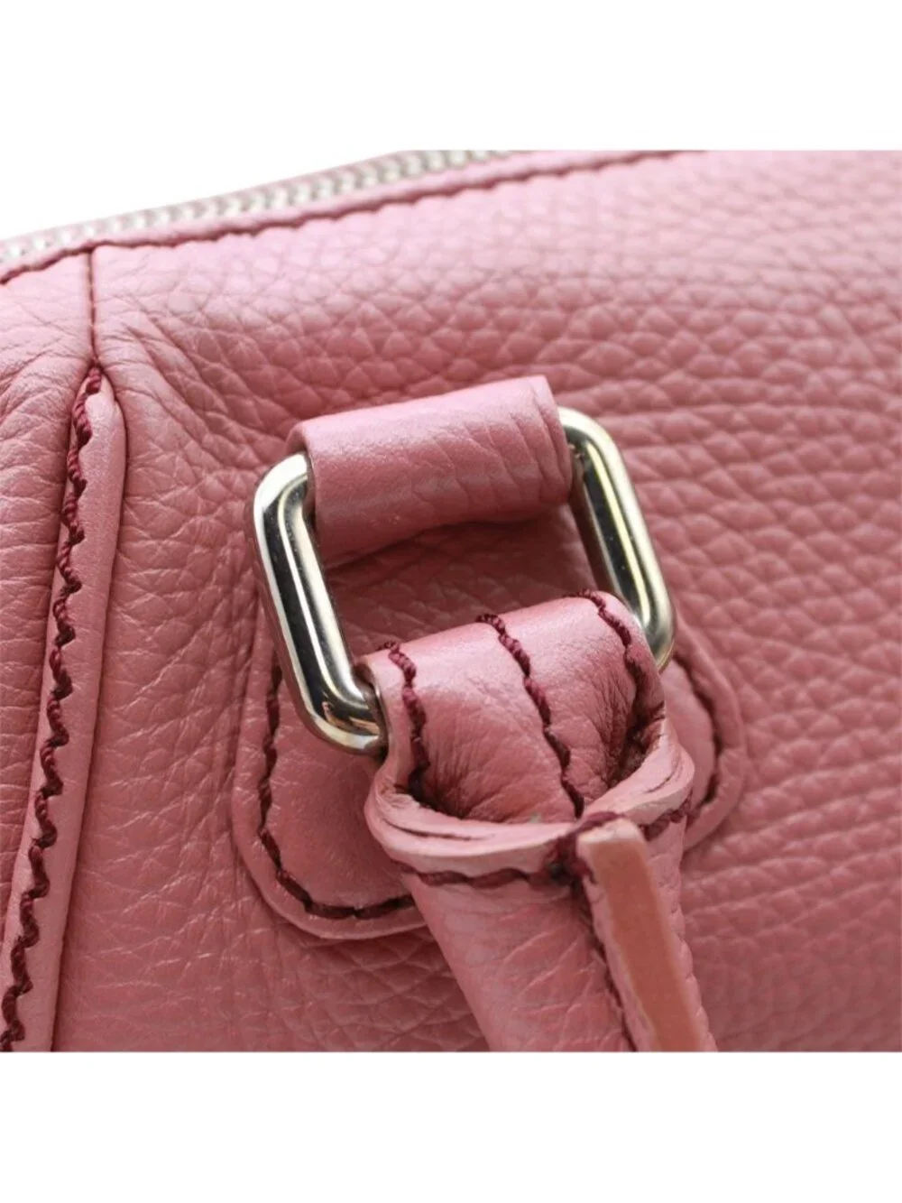 Chanel Bag Handbag Leather Pink Silver Tassel Faux Mini